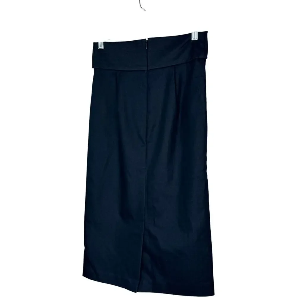 Worthington‎ Pencil Skirt Women 4 Navy Blue Belted Knee Length Career Workwear